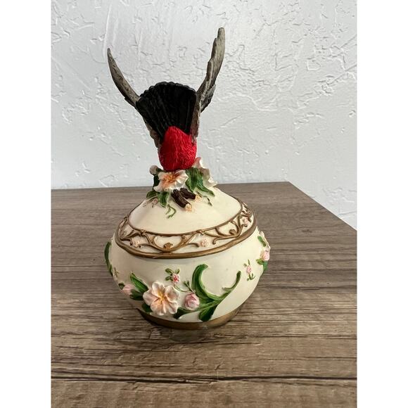 Vintage Heritage House Sing A Song Bird Music Box Trinket Jar- Hawaiian Wedding - Picture 8 of 9
